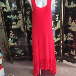 Cupio Vibrant Red High-Low Dress